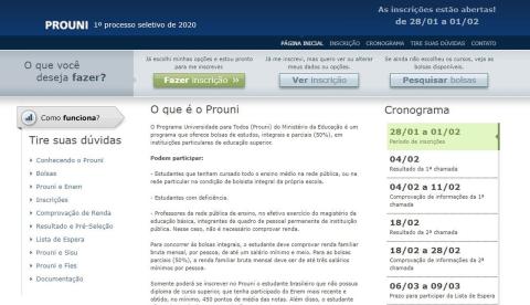 Após ser adiado Prouni tem inscrição aberta