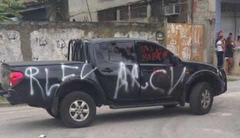 Policial Federal é morto e viatura é pichada com as iniciais do Comando Vermelho