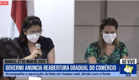 'Curva indica tendência de estabilidade', diz FVS em coletiva sobre reabertura do comércio no Amazonas