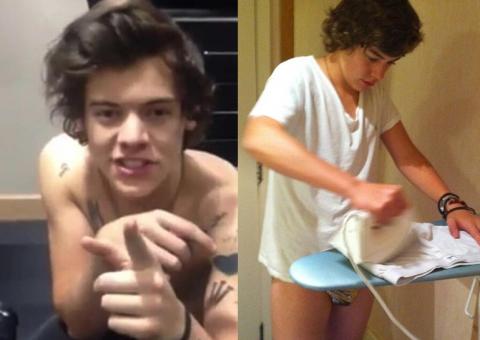Harry Styles, do One Direction aparece só de cueca em foto