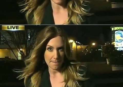 Repórter de TV engole ao vivo secreção saindo do nariz