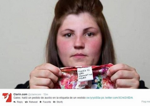 Mulher encontra pedido de socorro em etiqueta de vestido