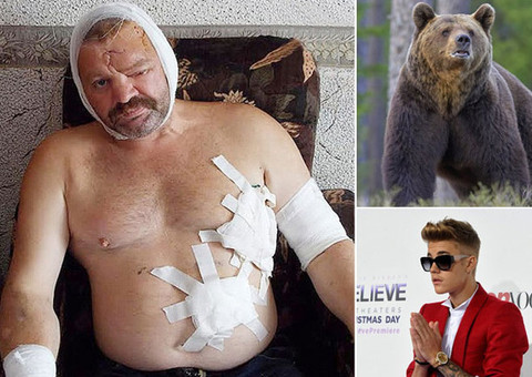 Homem é salvo de urso pela música do Justin Bieber 