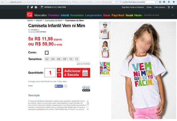 Após polêmica, site de Luciano Huck é notificado pelo Procon