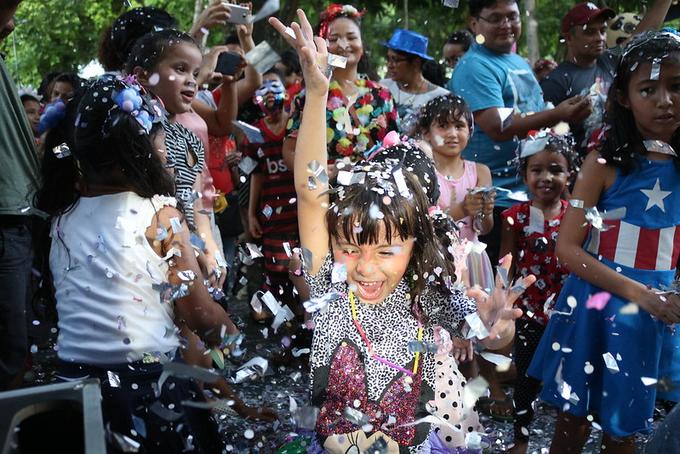 No parque Cidade da Criança não faltoou alegria aos pequenos foliões - Foto: Nathalie Brasil/Semcom