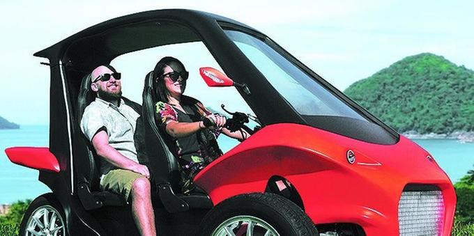 Carro elétrico faz 200 quilômetros com R$ 8 de energia e só precisa de habilitação de motociclista para pilotá-lo - Foto: Divulgação./Gaia