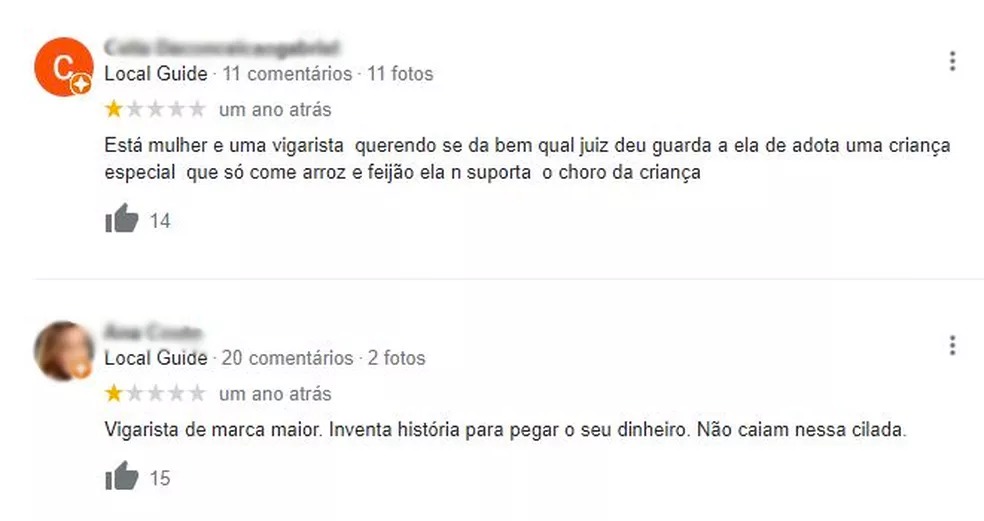 Clientes de M&atilde;e Val&eacute;ria denunciando-a &mdash; Foto: Reprodu&ccedil;&atilde;o