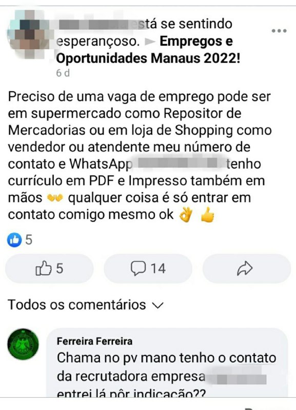 As v&iacute;timas relatam que a falsa recrutadora agia com comparsas, pois sempre a mesma pessoa perguntava sobre vaga de emprego, e um perfil fake surgia com a suposta oportunidade