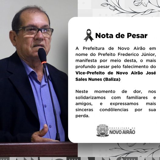 Nota da Prefeitura de Novo Air&atilde;o. - Foto: Reprodu&ccedil;&atilde;o Facebook