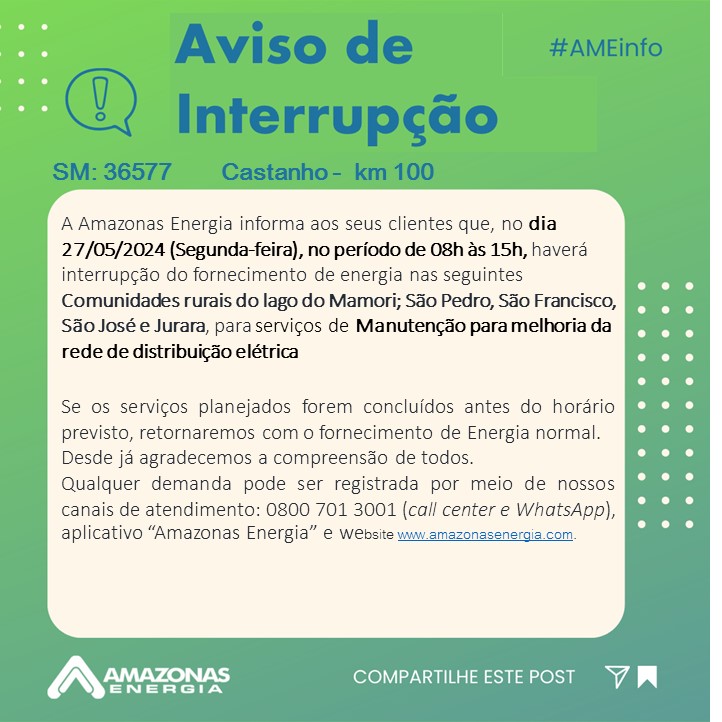 Foto: Divulga&ccedil;&atilde;o/ Amazonas Energia