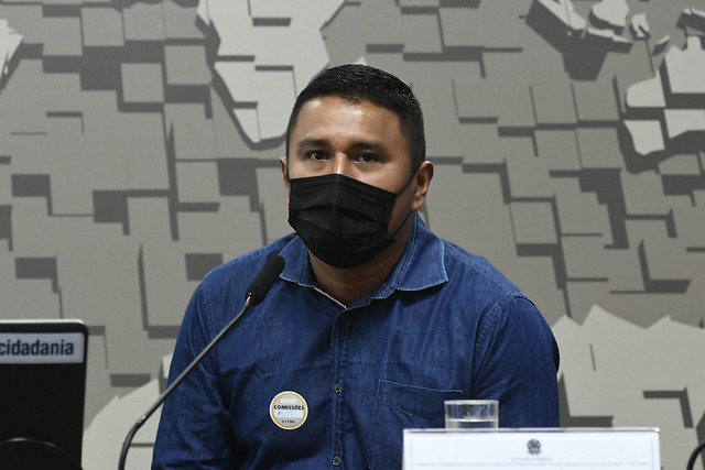 L&iacute;der ind&iacute;gena e ex-coordenador da Uni&atilde;o dos Povos Ind&iacute;genas do Vale do Javari (Univaja), Jader Marubo - Foto: Ag&ecirc;ncia Senado
