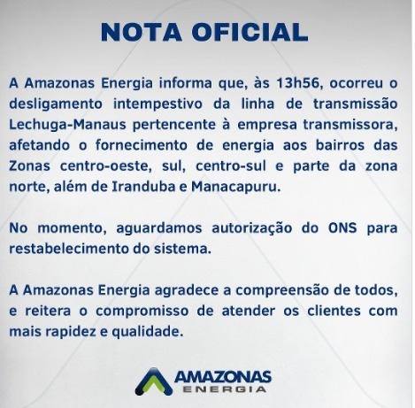 Foto: Reprodu&ccedil;&atilde;o/ Instagram Amazonas Energia