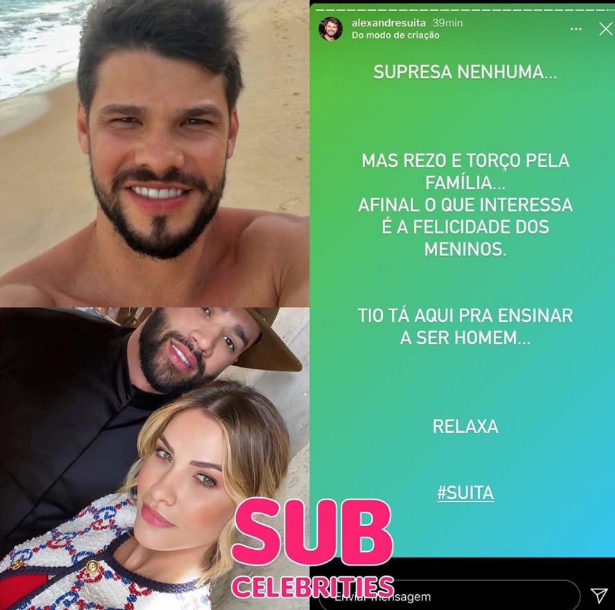 Post de Alexandre Suita atribu&iacute;do a Gusttavo