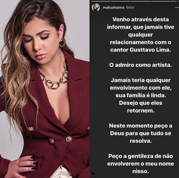 Ohana negou envolvimento com o cantor sertanejo - Foto: Reprodu&ccedil;&atilde;o/ Instagram