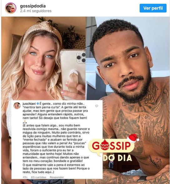 Ex de Nego do Borel comenta sobre fim do noivado do cantor com Duda Reis - Foto: Reprodu&ccedil;&atilde;o/Instagram