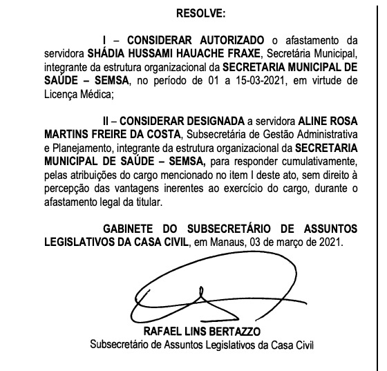 Imagem: Di&aacute;rio Oficial de Manaus