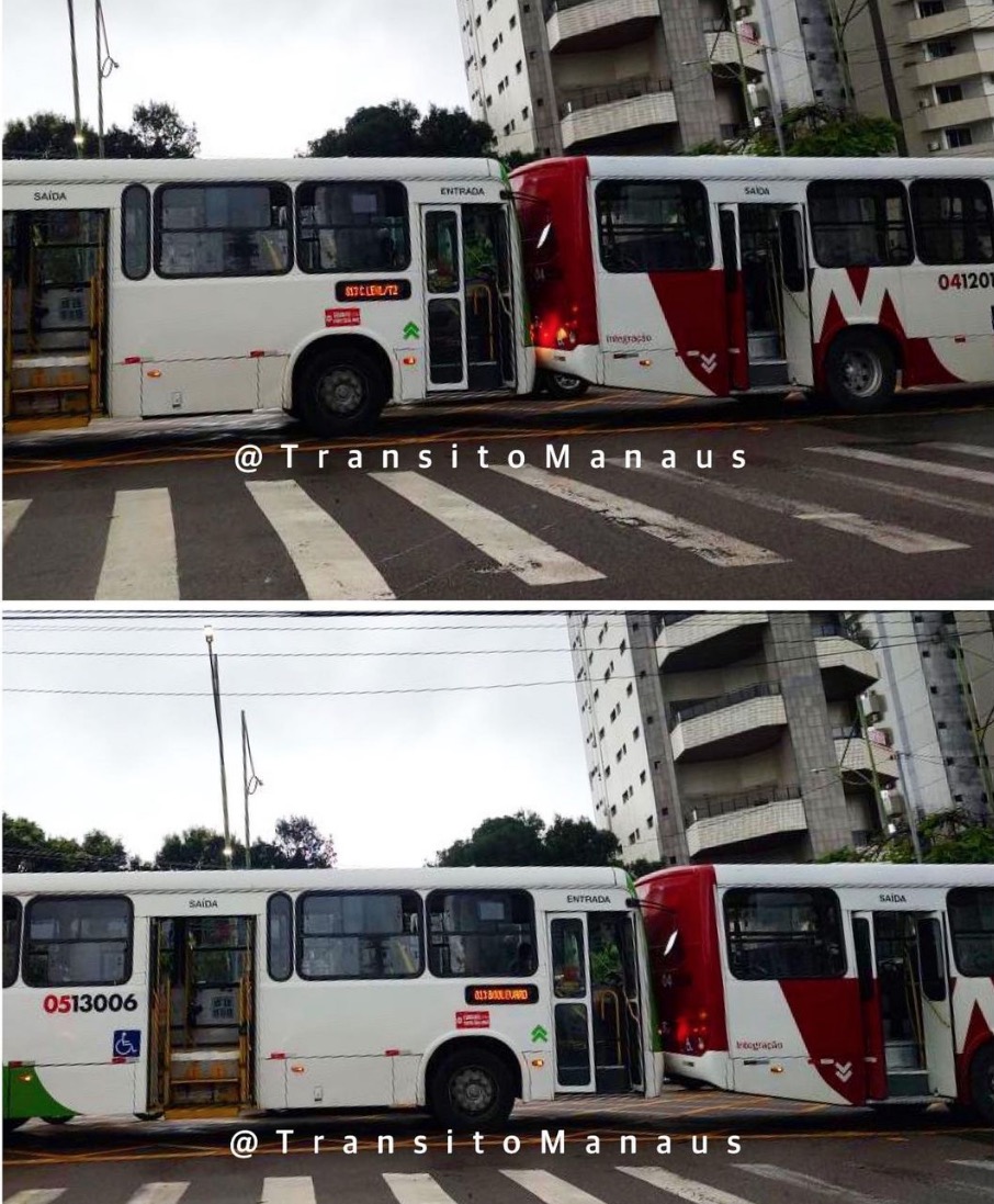 Acidente na av. &Aacute;lvaro Maia - Foto: Reprodu&ccedil;&atilde;o Tr&acirc;nsito Manaus