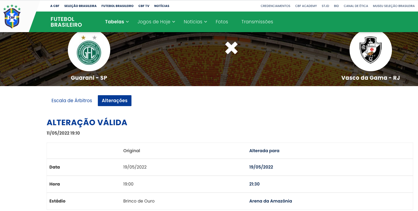 Reprodu&ccedil;&atilde;o / Site da CBF