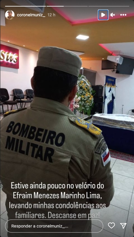 Comandante Geral do CBMAM lamentou a morte do candidato - Foto: Reprodu&ccedil;&atilde;o Instagram