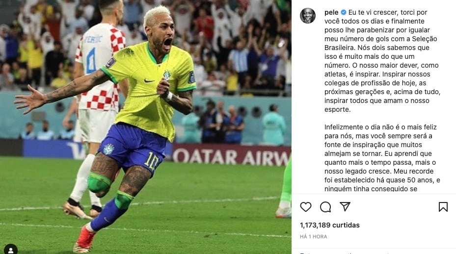 Foto: Reprodu&ccedil;&atilde;o/Instagram/Pel&eacute;