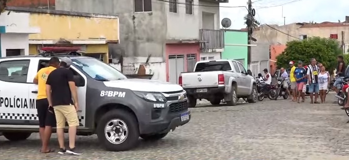 Pol&iacute;cia Civil investiga crime em S&atilde;o Jos&eacute; de Campestre (Foto: Reprodu&ccedil;&atilde;o &ndash; TV Tropical/Record TV)