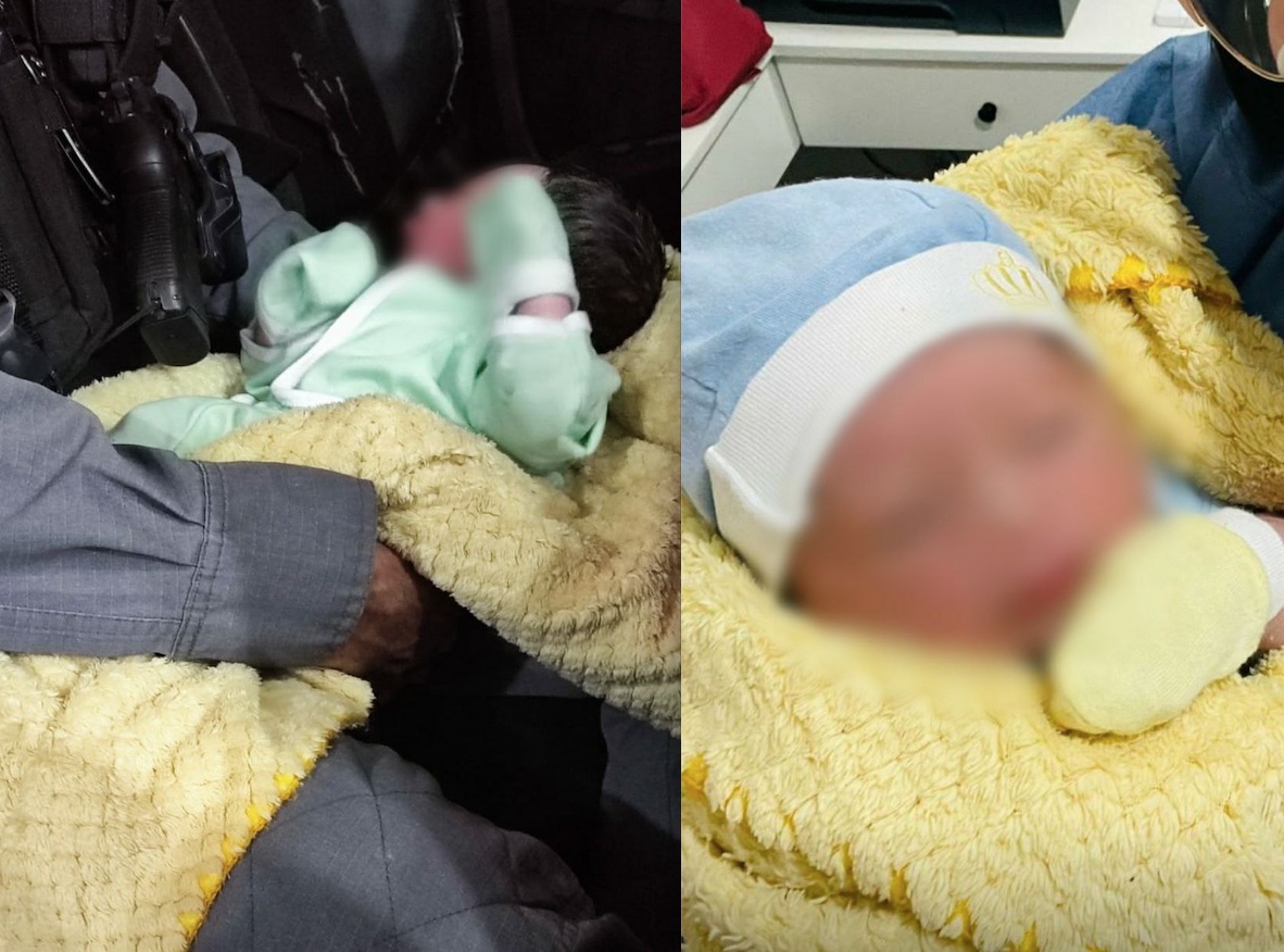 A PM levou o beb&ecirc; para uma maternidade onde ele permanece em observa&ccedil;&atilde;o. - Foto: Divulga&ccedil;&atilde;o PM-AM