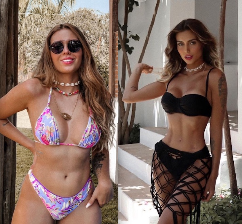 Antes e depois de Fernanda Campos; fotos da influencer em 2020, e em 2022.