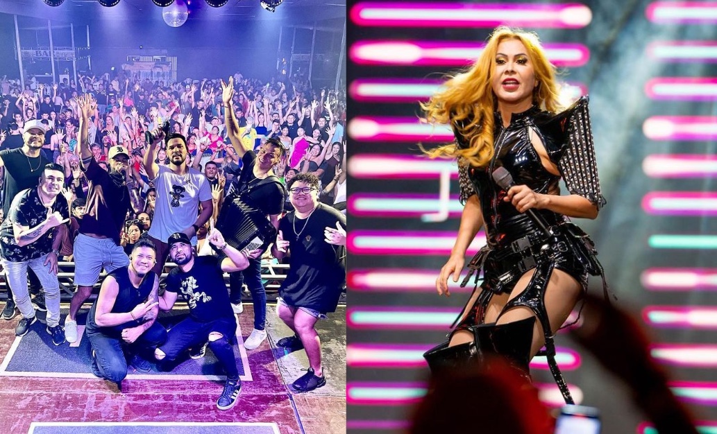 Banda Forr&oacute; Ideal. - Foto: forroidealoficial; Joelma. - Foto: @andersontorrees 