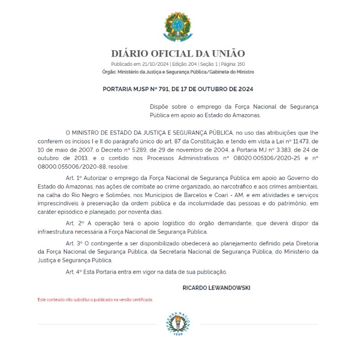 Foto: Di&aacute;rio Oficial da Uni&atilde;o