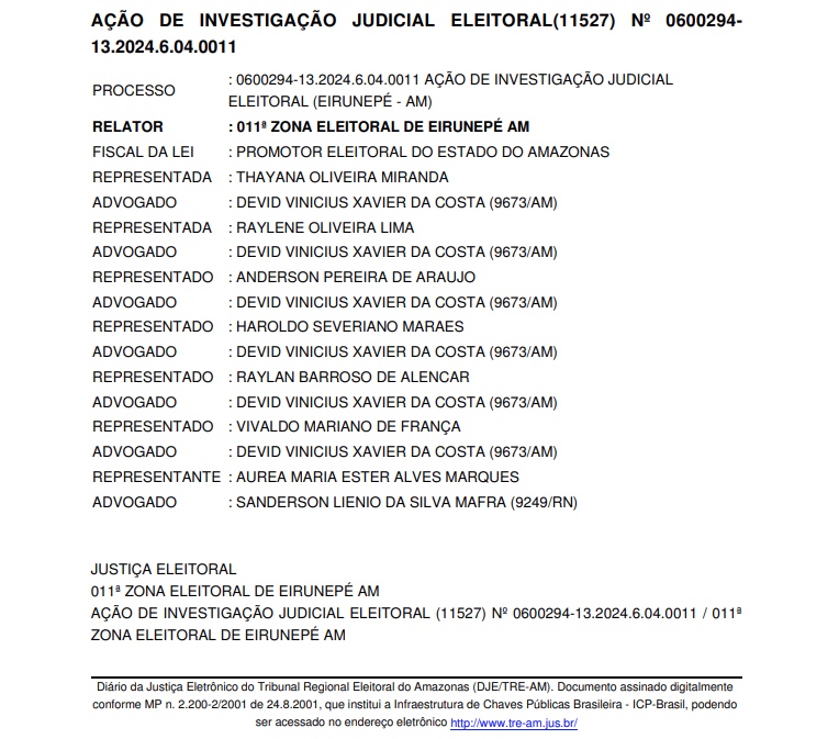 Foto: Reprodu&ccedil;&atilde;o/TRE-AM