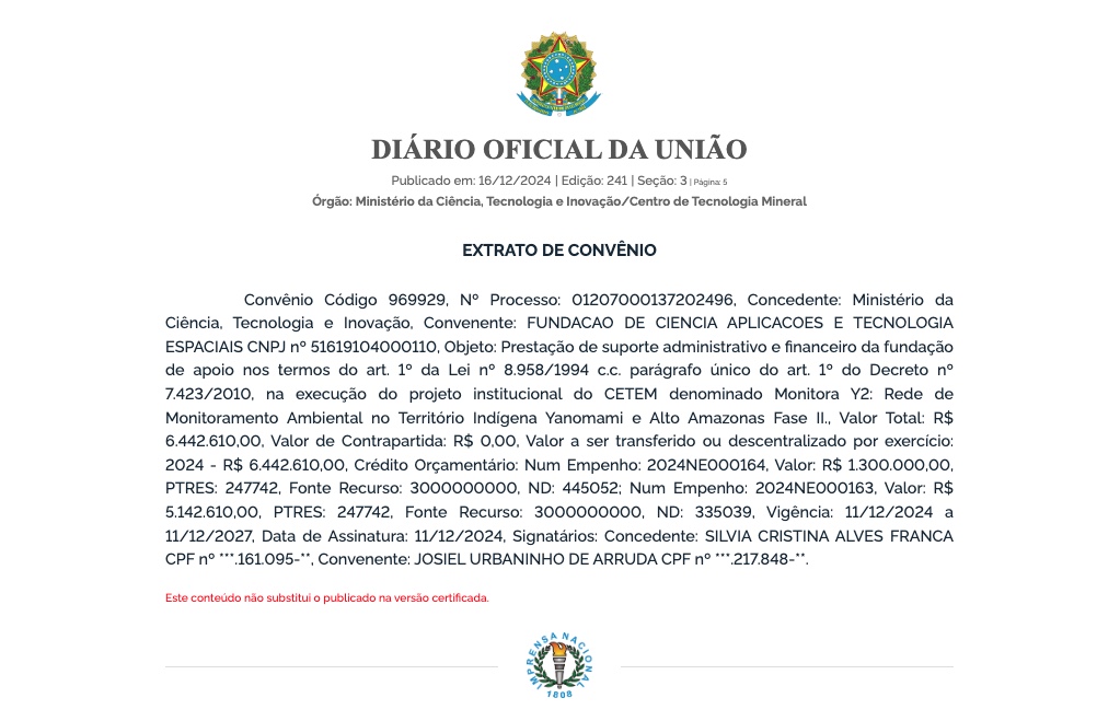 Foto: Di&aacute;rio Oficial da Uni&atilde;o desta segunda-feira (16). 