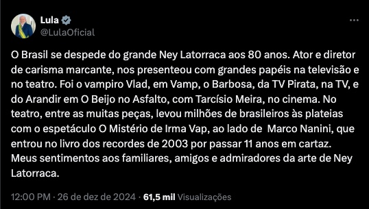 Foto: Reprodu&ccedil;&atilde;o/X