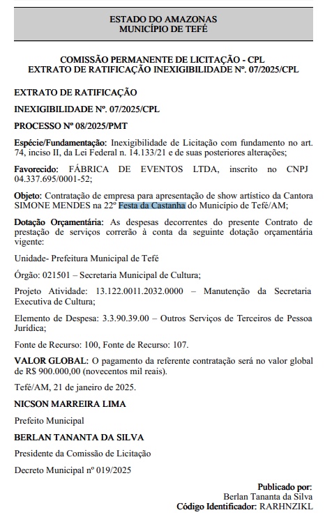 Foto: Di&aacute;rio Oficial dos Munic&iacute;pios do Amazonas