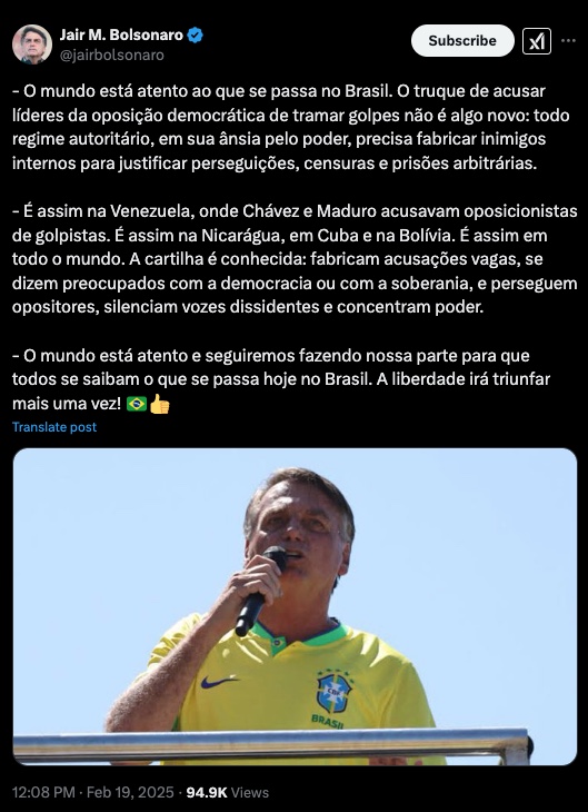 Foto: Reprodu&ccedil;&atilde;o/X