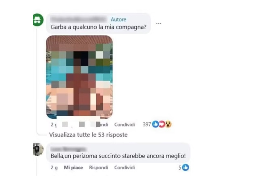 Postagem abusiva no grupo Mia Moglie❤❤❤ no Facebook &mdash; Foto: Reprodu&ccedil;&atilde;o