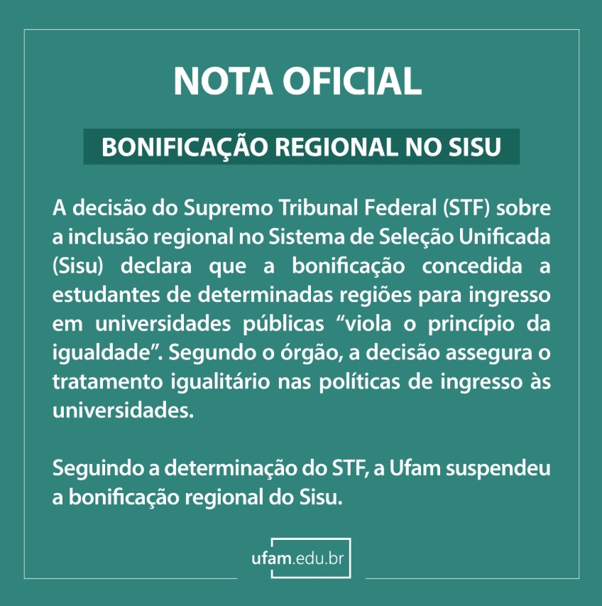 Foto: Reprodu&ccedil;&atilde;o/X @UFAM_