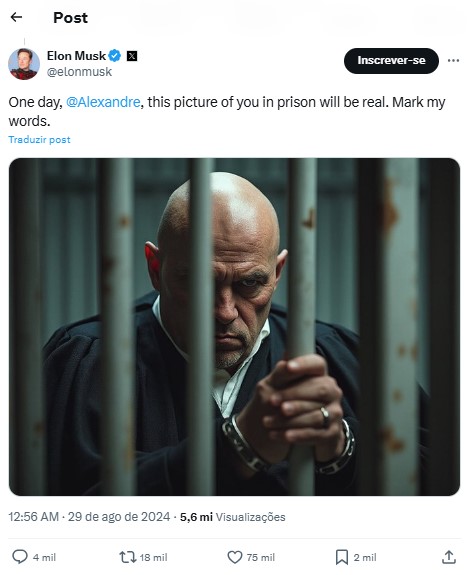 Foto - Reprodu&ccedil;&atilde;o X Elon Musk