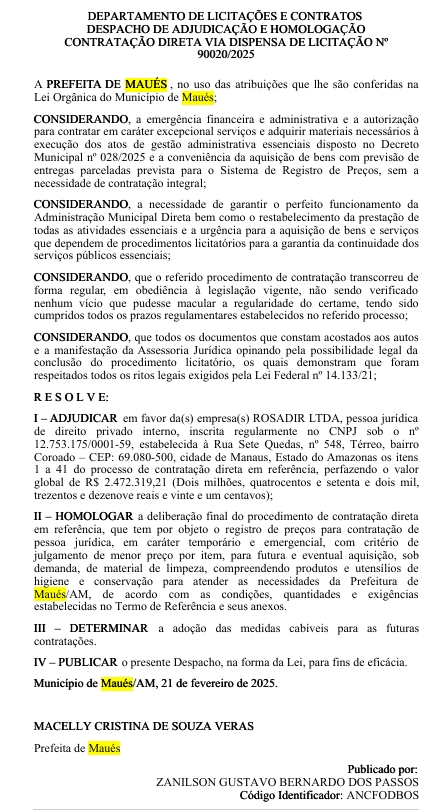 Foto: Reprodu&ccedil;&atilde;o/Di&aacute;rio dos Munic&iacute;pios do dia 26 de fevereiro