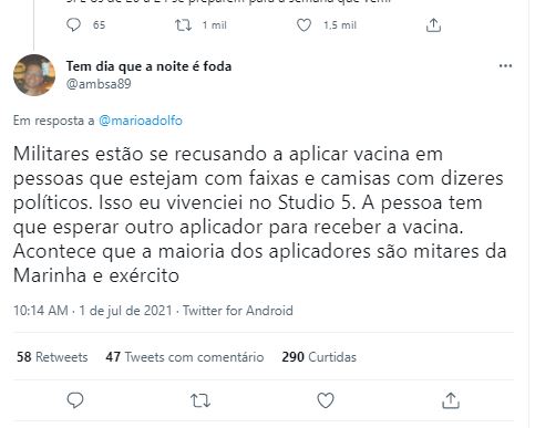 Reprodu&ccedil;&atilde;o / Twitter