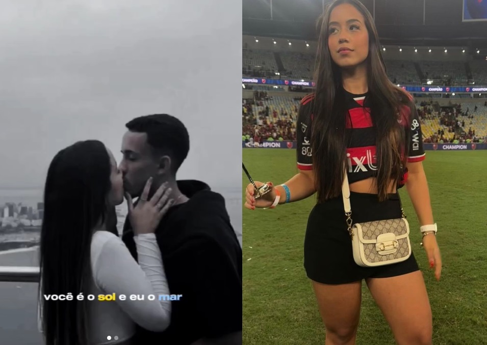 A esposa de Matheus Gon&ccedil;alves, Duda Britto. Atualmente, o casal n&atilde;o mant&eacute;m mais fotos juntos nas redes sociais. 