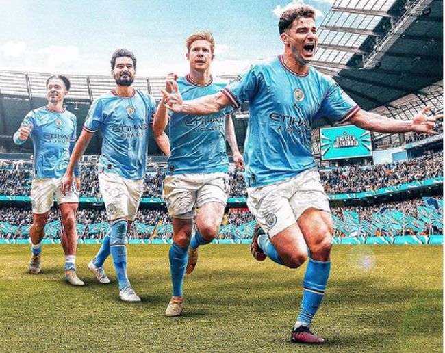 Manchester City (foto) enfrenta o United neste s&aacute;bado - Foto: Divulga&ccedil;&atilde;o/Instagram