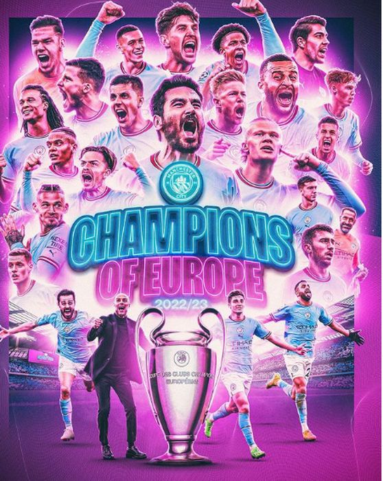 Manchester City leva t&iacute;tulo europeu - Foto: Divulga&ccedil;&atilde;o/Instagram