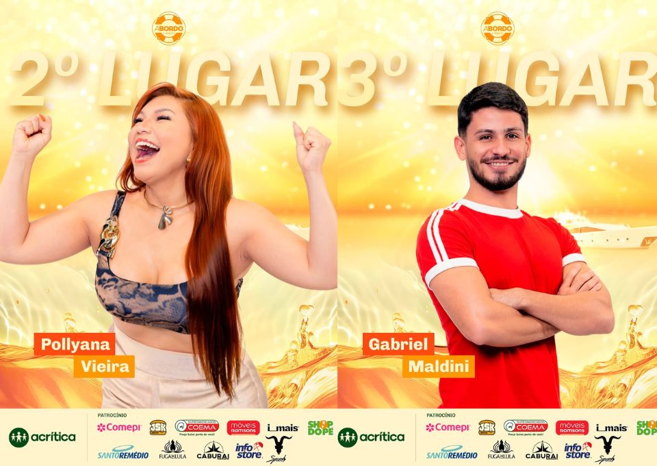 Os paraenses Pollyana e Gabriel brilham com seus resultados. Reprodu&ccedil;&atilde;o A Bordo 2025 &ndash; TV A Cr&iacute;tica.