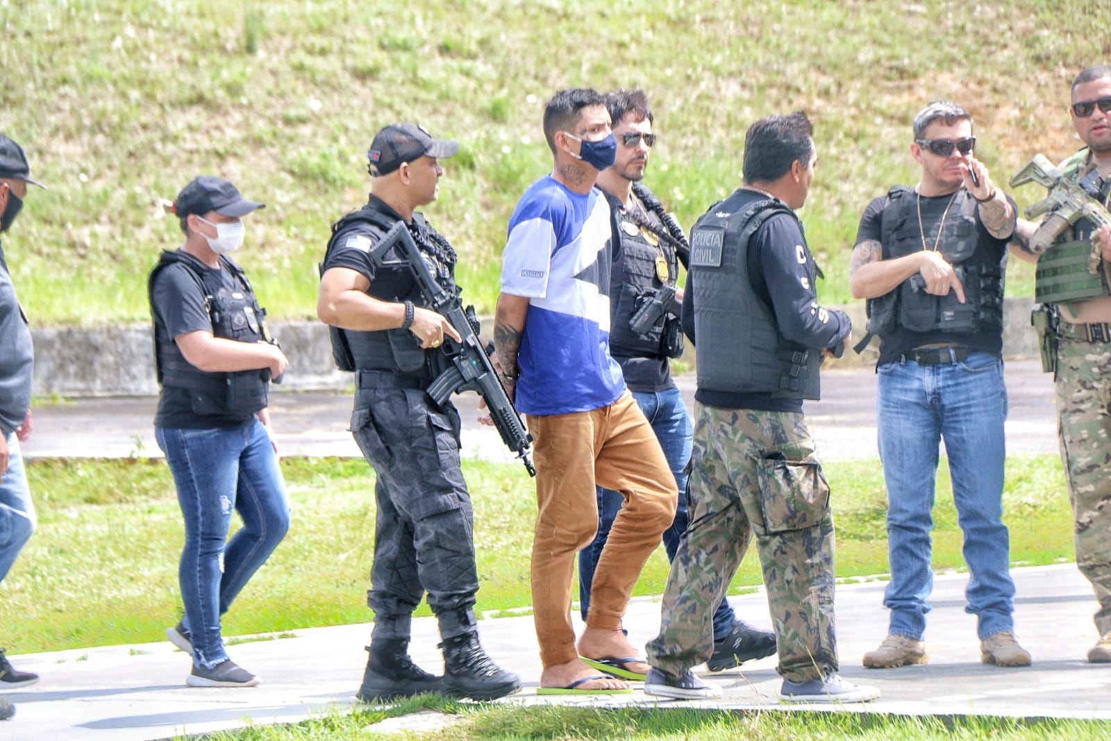 'L&aacute;grima' chegando em Manaus ap&oacute;s ser preso em Mau&eacute;s - Foto: Jander Robson/Portal do Holanda