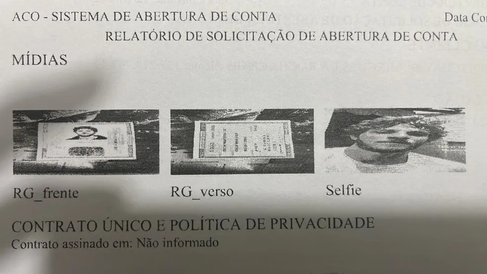 Homem usou foto e documento falso do ator Chay Suede para abrir conta na Bahia &mdash; Foto: Acervo pessoal