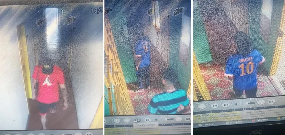 Movimenta&ccedil;&atilde;o dos suspeitos foi gravada por c&acirc;meras de seguran&ccedil;a &mdash; Foto: Reprodu&ccedil;&atilde;o