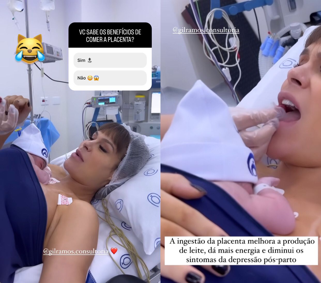 Fernanda Lacerda comeu peda&ccedil;o da placente - Imagens: Reprodu&ccedil;&atilde;o/Instagram
