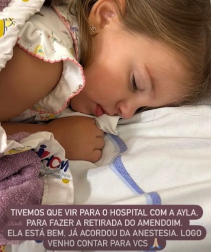 Filha de B&aacute;rbara Evans passa por cirurgia - Imagem: Reprodu&ccedil;&atilde;o/Instagram