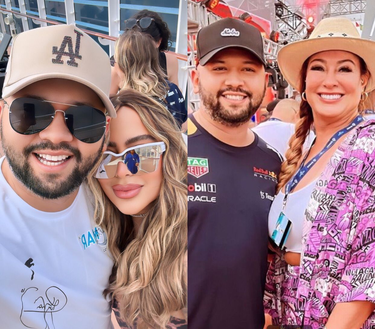 Uendel Pinheiro com a irm&atilde; e m&atilde;e de Neymar - Fotos: Reprodu&ccedil;&atilde;o/Instagram