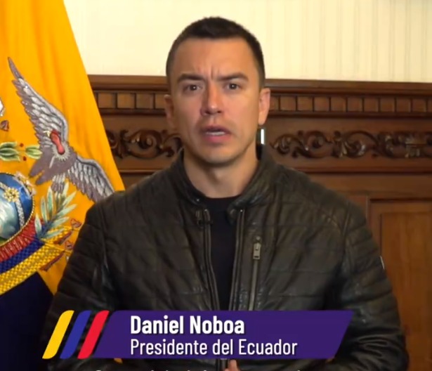 Presidente do Equador, Daniel Noboa. - Foto: Reprodu&ccedil;&atilde;o Twitter Presidencia Ecuador